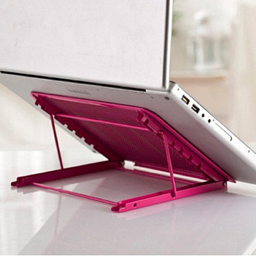 Portable Folding/Adjustable Mesh Laptop Notebook/ Book/ipad Table /Desk/ Tray /Stand /Cooling Stand Pink