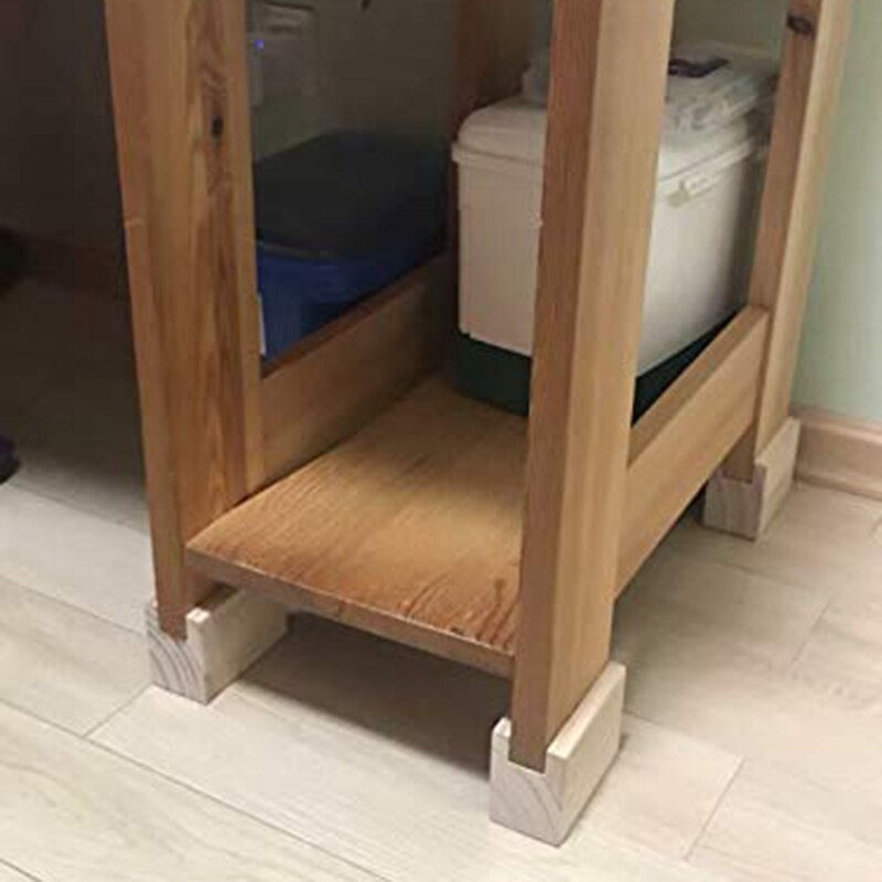 4PCS Bed Furniture Tripod Heavy Solid Wood Tripod, Coffee Table Padding Grooved Table Legs Increased Wooden Blocks Furniture Leg