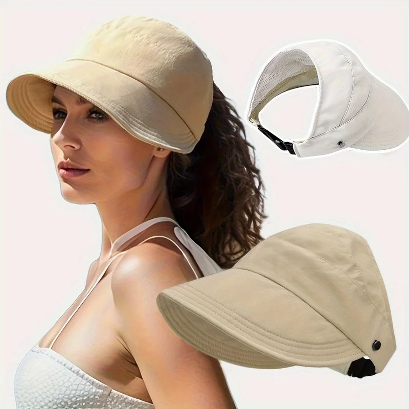 1 pz estate/autunno cappello di protezione solare superiore vuoto per le donne ragazze all'aperto anti UV berretto da baseball a tesa larga cappelli da trekking da viaggio da spiaggia