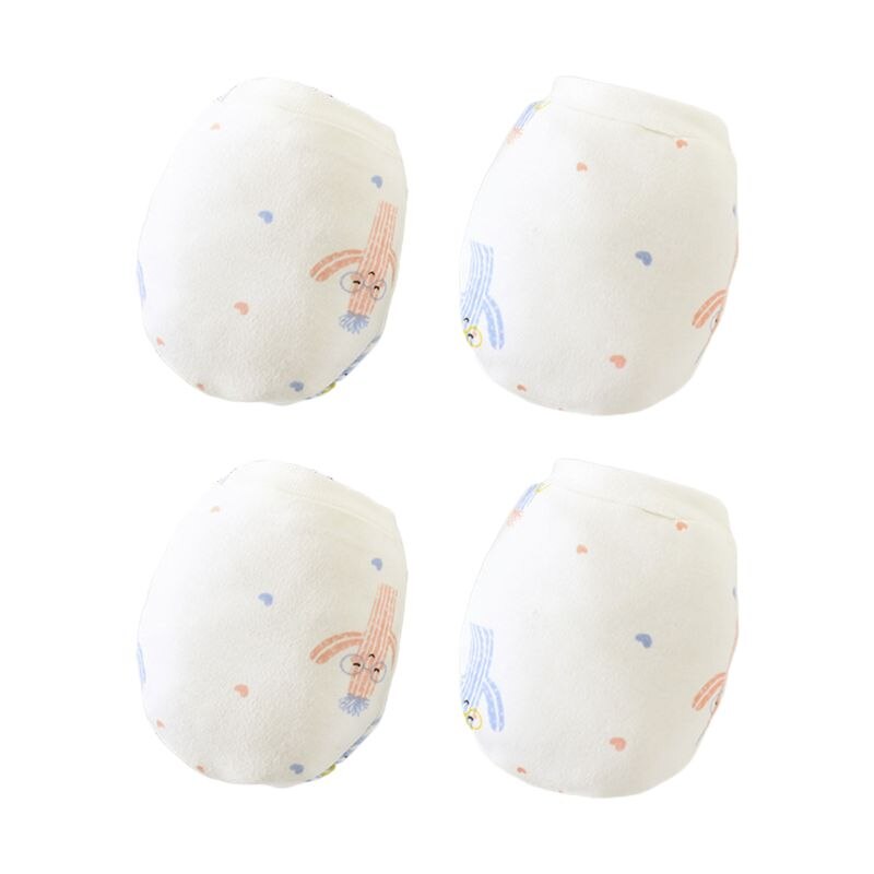 2 paires de gants anti-rayures en coton doux pour bébé, motif dessin animé, protection du visage pour nouveau-né, mitaines anti-rayures, protège-mains pour bébé: 5