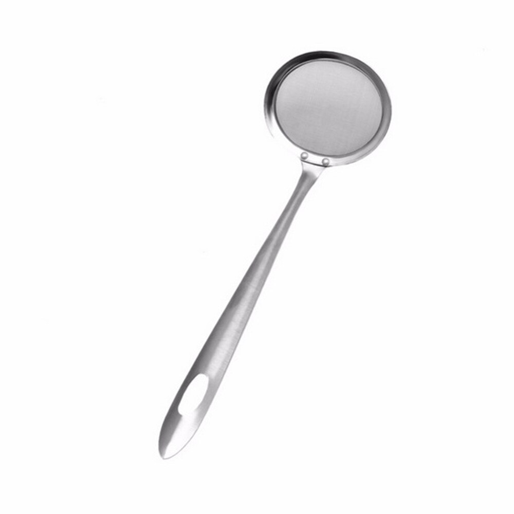 Round Network Stainless Steel Colander Spoon Filter Oil Filter Grid Scoop Fried Cooking Filter Spoon Kitchen Filter Tools: Default Title
