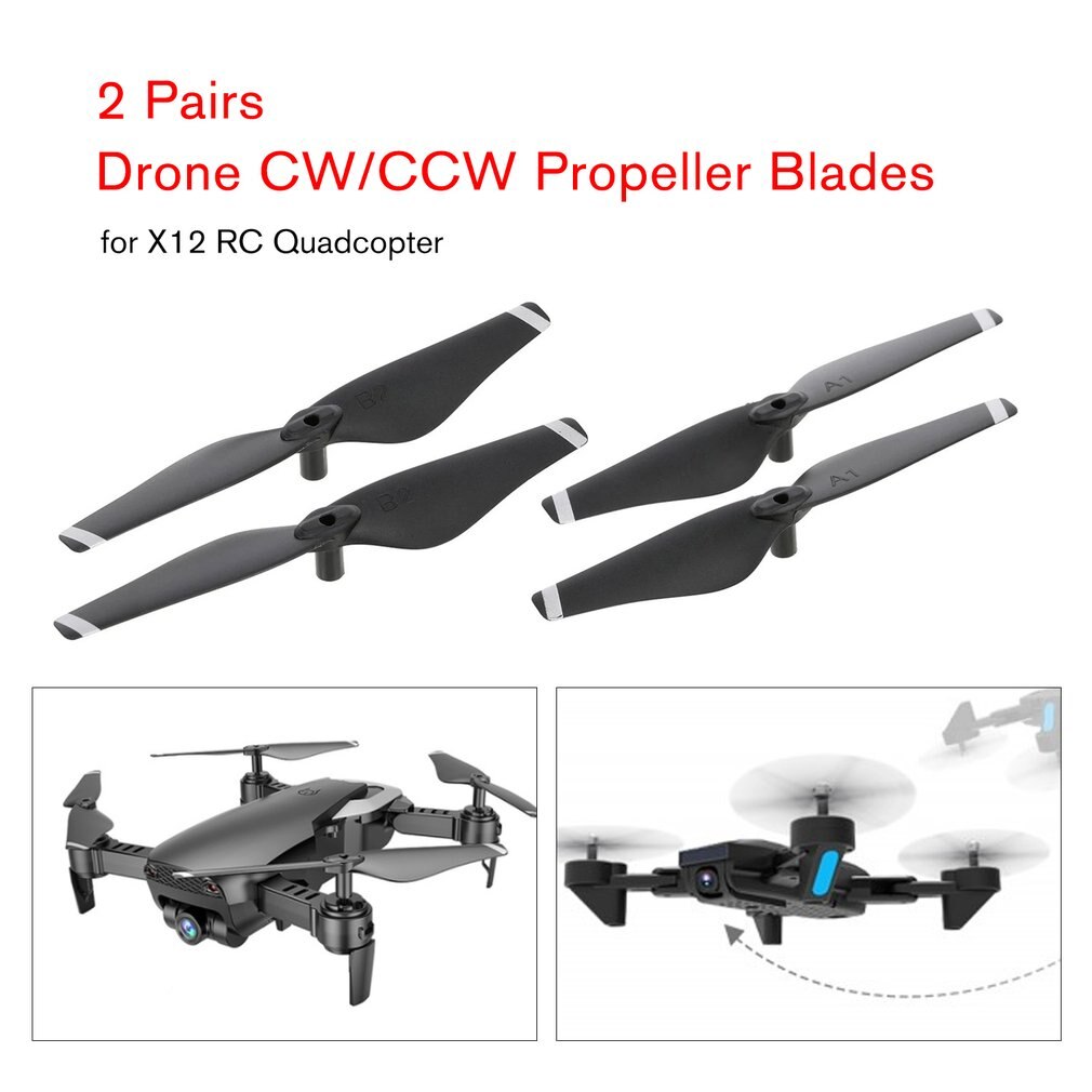 Kit De 4 Hélices De Rechange Pour Drone RC E525 E58 - Asyduey - Noir - Matériau Composite Léger Et Durable