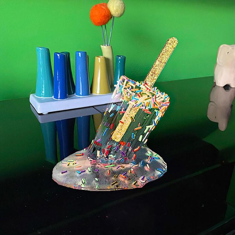Is smältande istappar skulptur dekoration miniatyr harts hantverk popsicles glass tillbehör heminredning