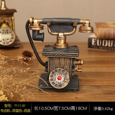 Klassieke Europese Retro Stijl Vaste Telefoon Model Houten Antieke Desktop Telefoon Model Decoratie Ornament: B