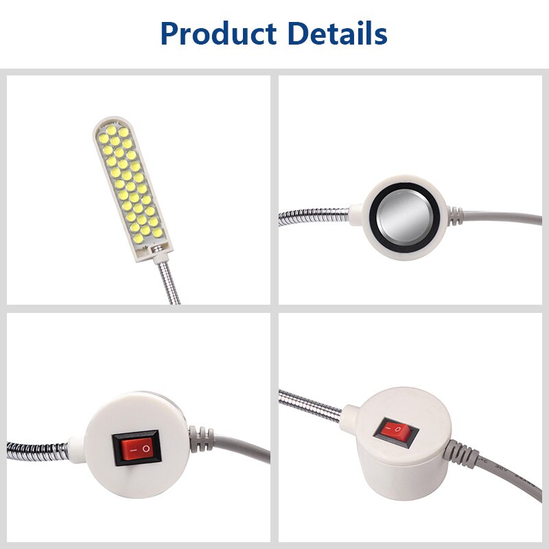 1PC 10/20/30 LED Super Bright Sewing Machine Light Multifunctional Gooseneck Work Lamp for Workbench Lathe Drill Press