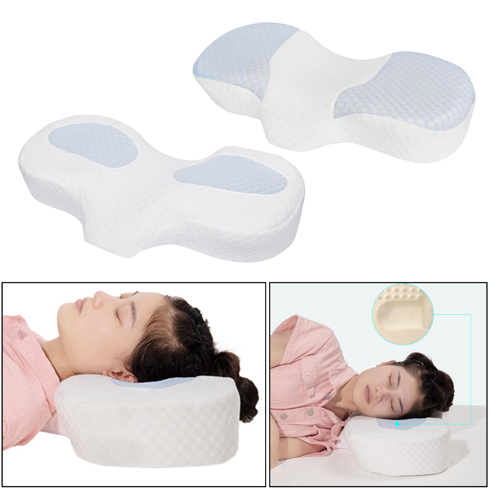 Ergonomic Contour Memory Foam Cervical Pillow for Sleeping Orthopedic Neck Support for Side Back Sleepers Washable