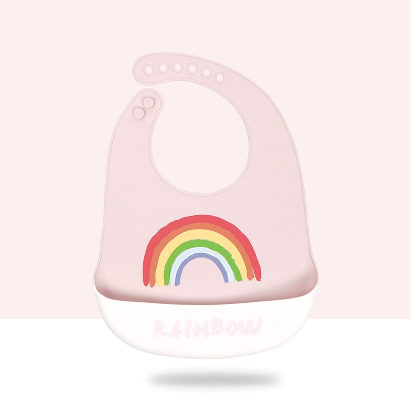 Dessin animé arc-en-ciel bébé bavoirs imperméable Silicone éléphant voiture imprimer bébé trucs fille garçon bébé alimentation bavoirs réglable enfants bavoir: style16