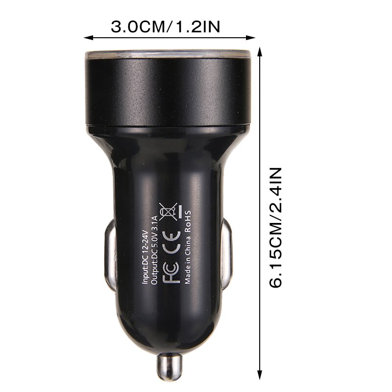 5v 3a -ladegerät mit digitalanzeige, 2 anschlüssen, schnellladefunktion, kfz-lkw-adapter, handy-ladestecker, usb-zigarettenanzünder