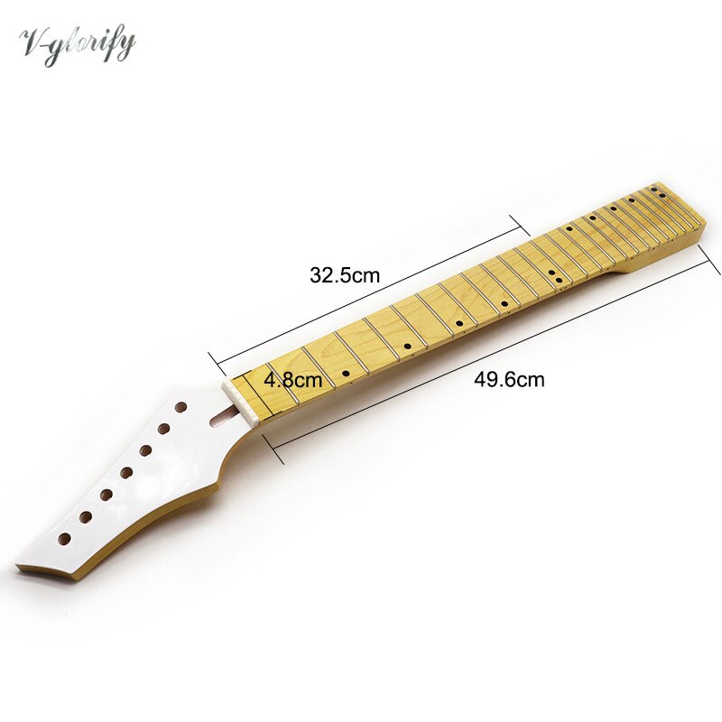 7 string guitar neck 24 frets white guitar head high gloss maple neck maple fingerboard guitar parts