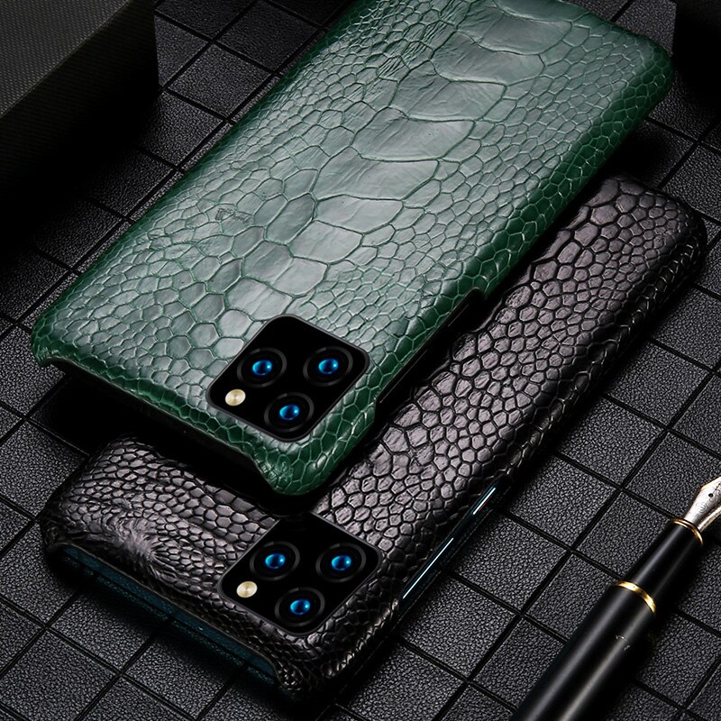 Genuine Leather Ostrich feet phone case for iPhone 11 11 pro max 11 pro 5 6 6 plus 7 8 plus X XS XSmax XR Luxury Anti-fall Cover