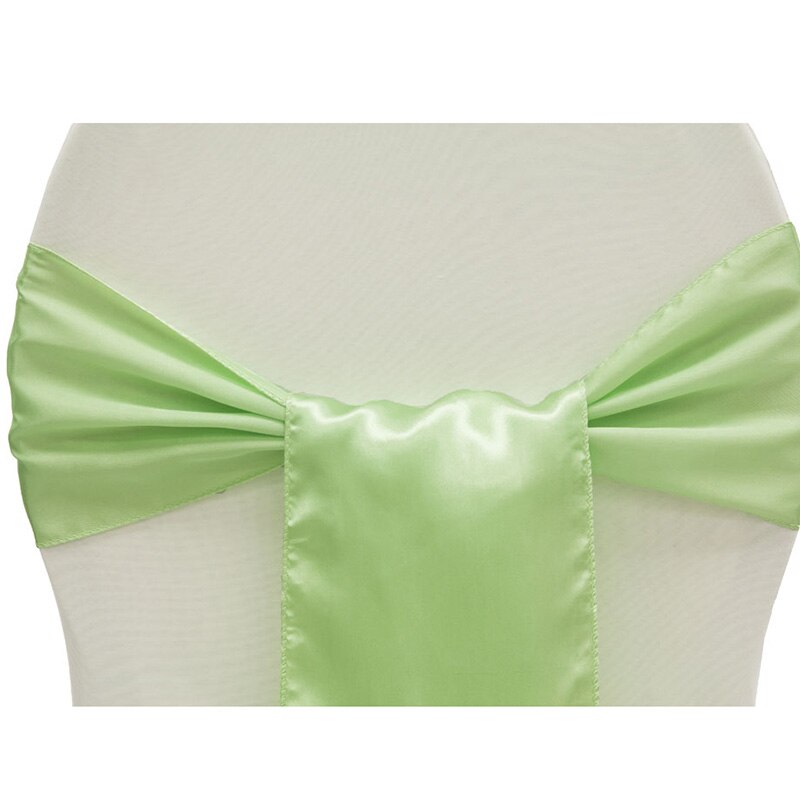 Freies 25 teile/los Hochzeit Stühle Knoten Schärpe Satin- Stoff Stuhl Schärpen Bogen Abdeckung Für Hochzeit Partei Bankett Veranstaltung Dekorationen: hell Grün