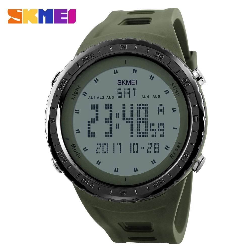 SKMEI Casual Heren Horloges LED Digitale Swim Waterdichte Outdoor Sport Horloge Mannen Dubbele Tijd Multifunctionele Horloges