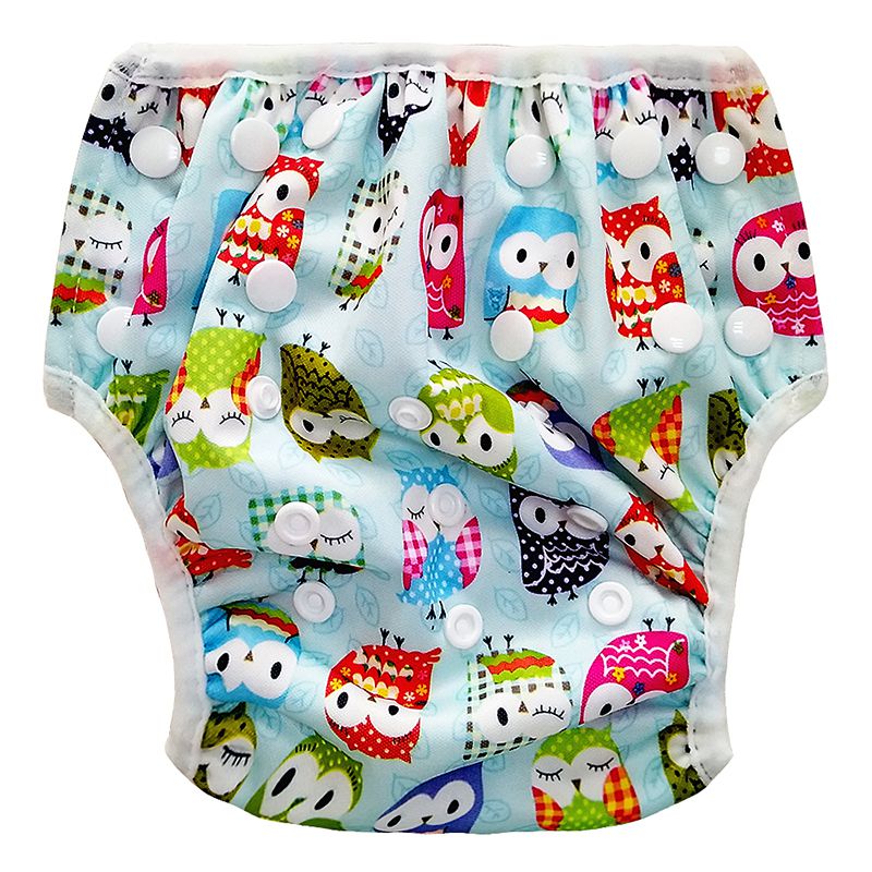Katoen Spandex Baby Jongens Meisjes Luier Casual Cartoon Dieren Patroon Waterdichte Badmode Lekvrij Verstelbare Bodems Luier