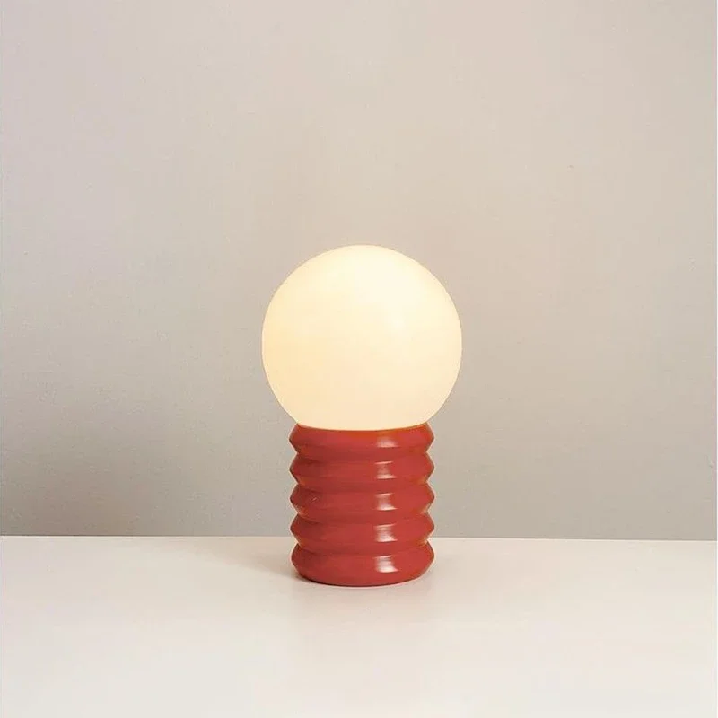 Mellem antik stil orange massivt træ glas led bordlampe soveværelse sengelampe hjem atmosfære natlampe koreansk ins lampe: Lyserød