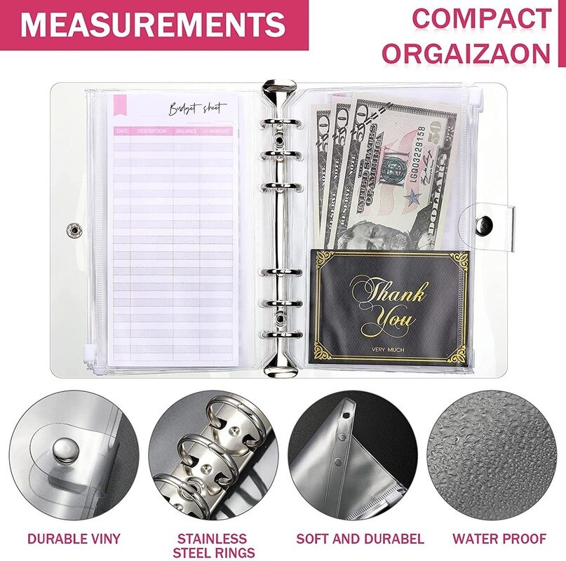 A6 Binder Notebook Binder Planning Notepad Set PVC Notebook Binder Accessories Pouches Binder Photocard Sleeves