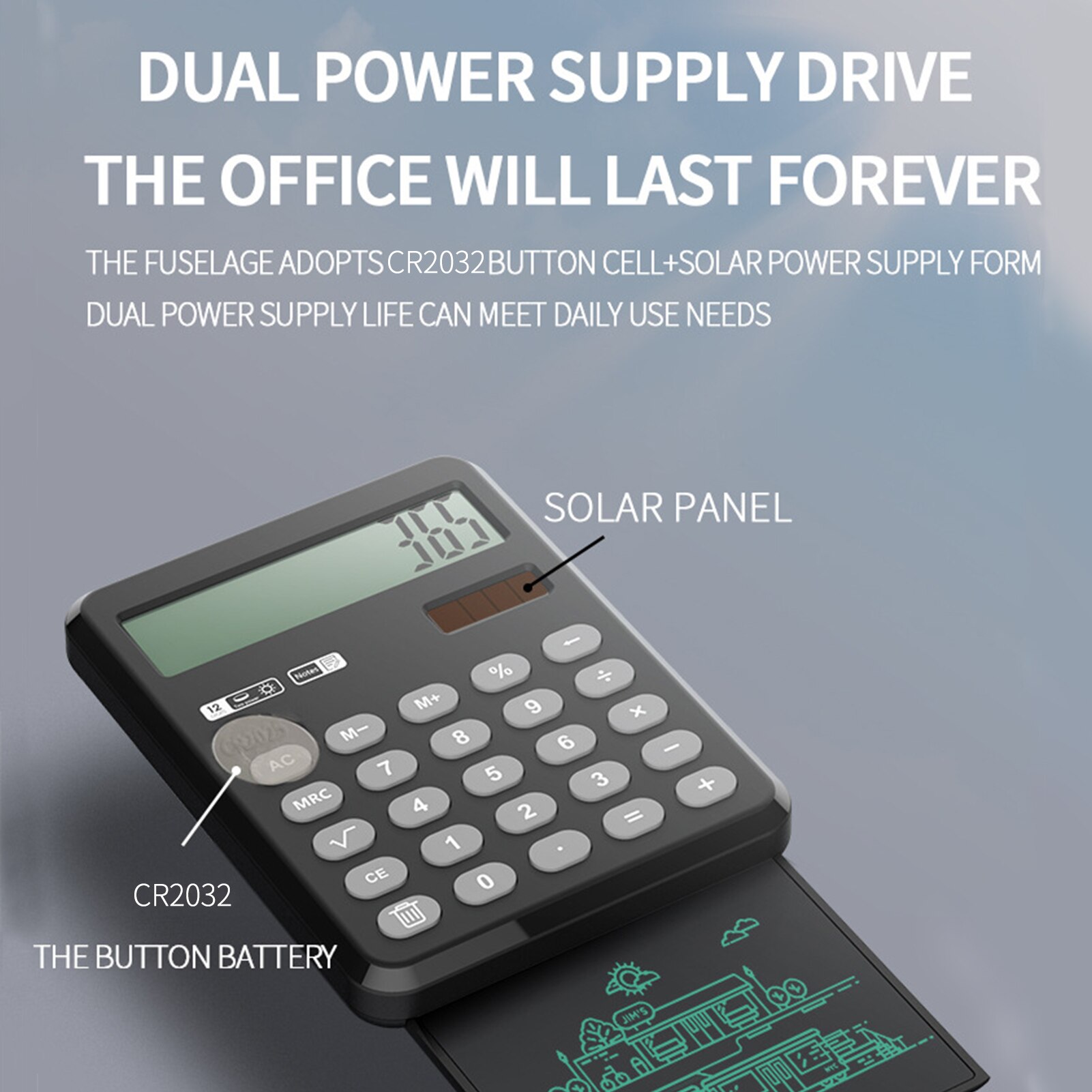 Calculator Desktop Calculators with LCD Writing Tablet 12 Digits Display 4inches LCD Screen with Stylus Erase Button for Office