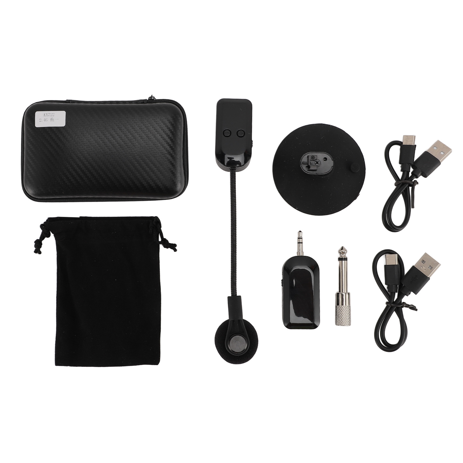 Sistema de micrófono para instrumentos, reducción de ruido, doble blindaje, 2,4G, inalámbrico, captador de instrumentos, micrófono ajustable para violín: Default Title