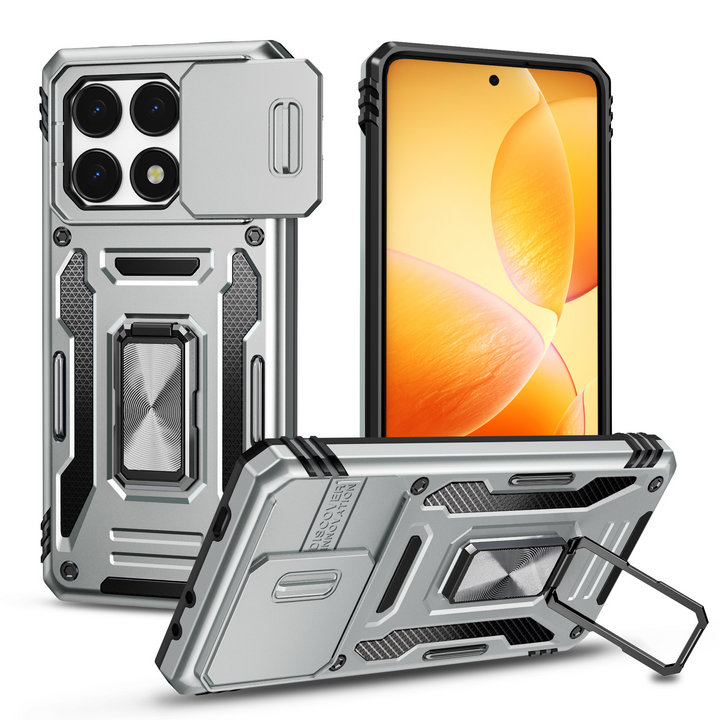 Shockproof Case For Xiaomi 14T Pro 5G Armor Camera Slide Ring Back Cover For Xiaomi 14T Case Mi 12X 12S 12 11T Pro 14 T Funda: aluminum / Gold