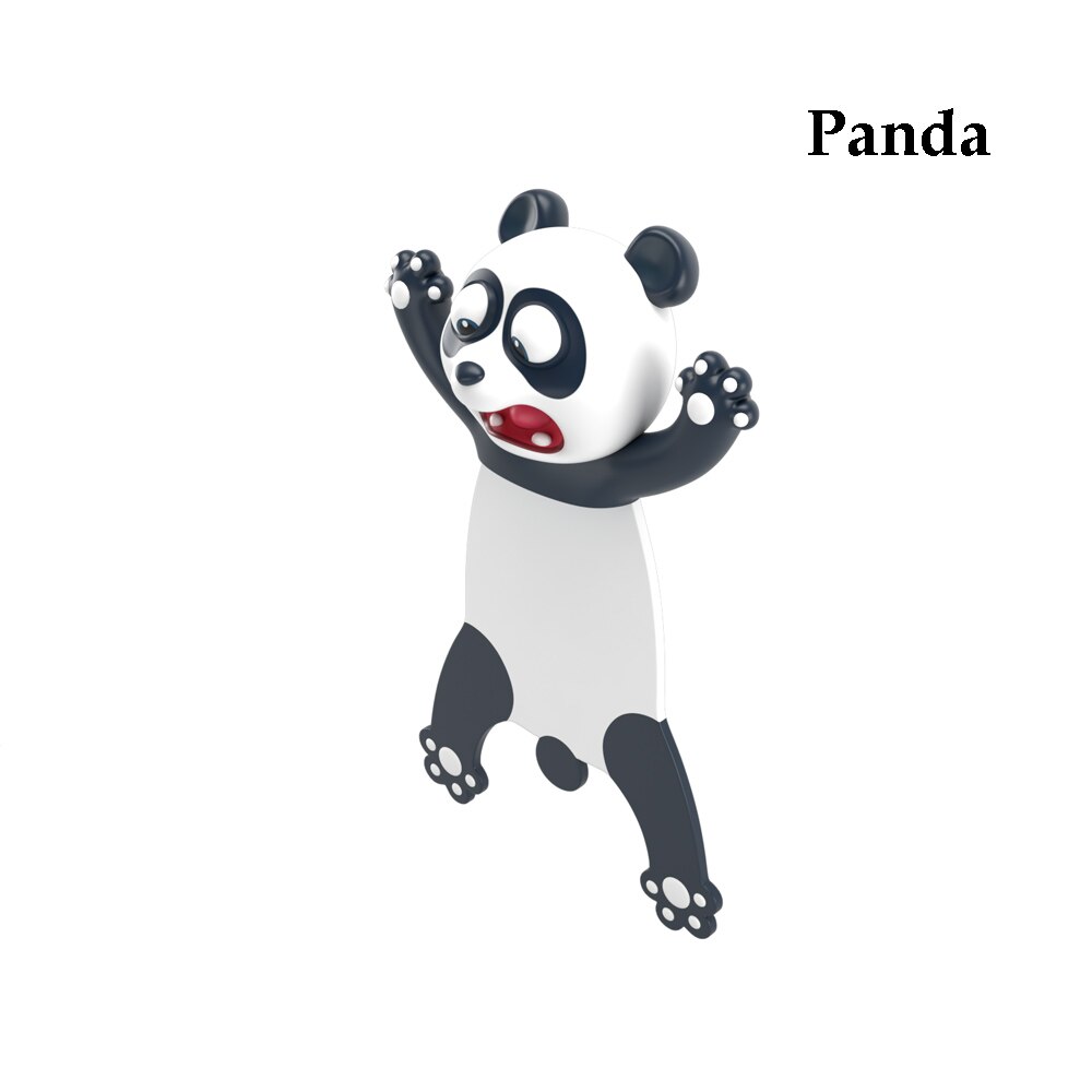 Marcapáginas de lectura de estilo Animal de dibujos animados en 3D, marcadores divertidos de PVC, suministros de papelería escolar, marcapáginas de para niños: panda