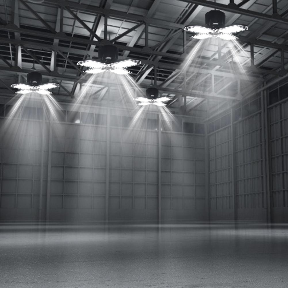 100W LED Garage Light Folding Ultra-thin Mining Lamp Floodlight Deformable Led Ceiling Light for Parking Lot Warehouse Workshop