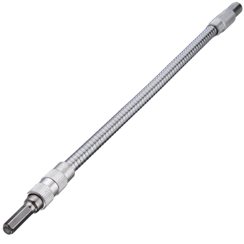 1/4 inch 30cm Hex Shank Flexible Hose Screwdriver Flex Extension Bar Holder Socket Screw Driver Tools Silver