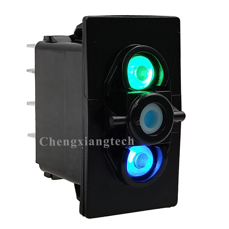 Dual Led ON OFF Switch Base 5PIN SPST Waterproof IP68 12V 20A 24V 10A Switch Body, Car Boat Rocker Switch Accessories: 5p- green and blue
