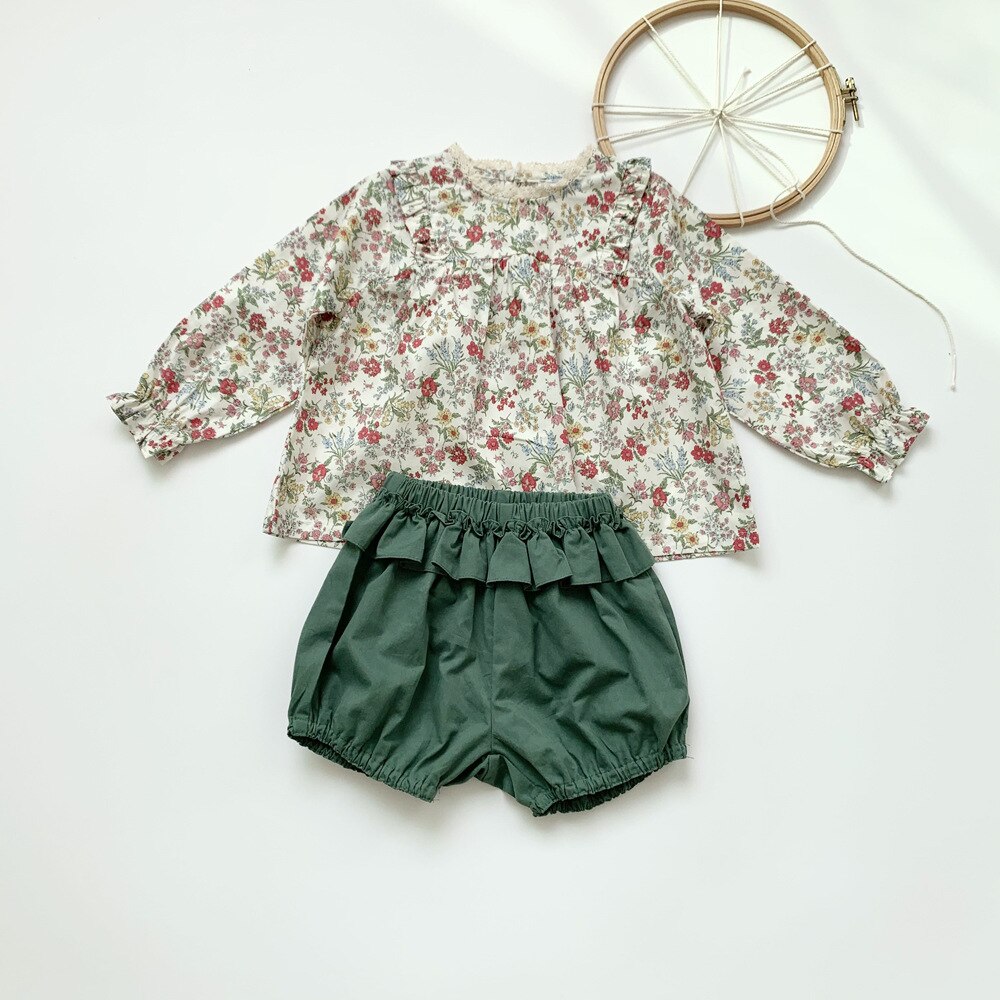 Estate nuove ragazze pantaloncini neonata cotone carino foglia di loto lanterna pantaloncini moda bambini bambini increspature pane pantaloni corti Bloomers