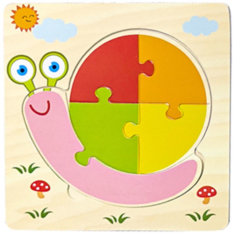 15*15cm dziecko drewniane zabawki zwierząt/ruchu Puzzle Jigsaw dla małych dzieci 1-3 lat stare chłopcy i dziewczęta wczesna nauka zabawka edukacyjna prezent: 18