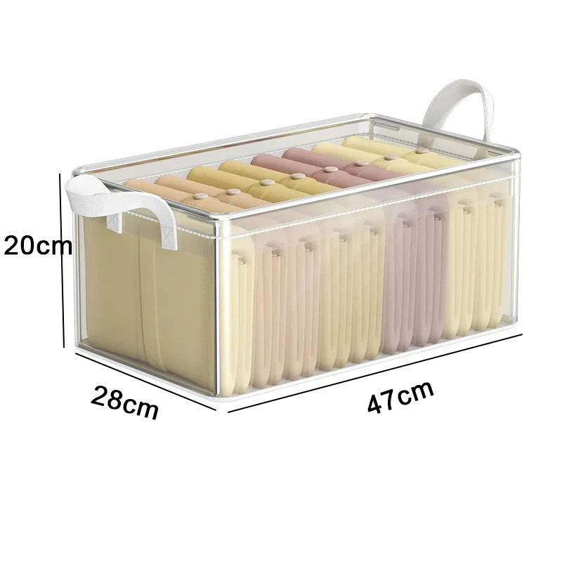 PVC Transparenter Aufbewahrungskorb für Kleidung Unterwäsche Aufbewahrungsbox Edelstahlrahmen Kleiderschrank Organizer Wasserdichte Stoffbox
