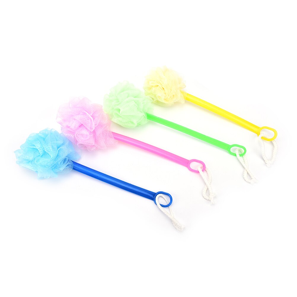 Long Handled Plastic Body Bath Shower Back Brush Scrubber Skin Cleaning Massager