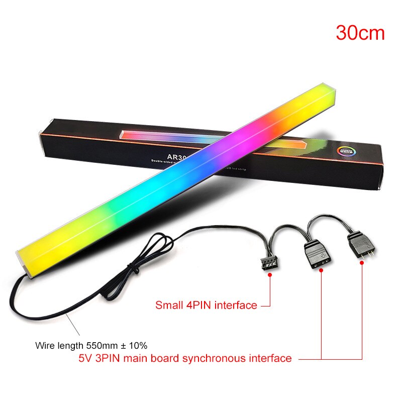 Computer Case Diamond LED Strip Light Rainbow PC Case Lighting LED Strip Kit Lighting For Computer LED Strip Light Parts: 30cm