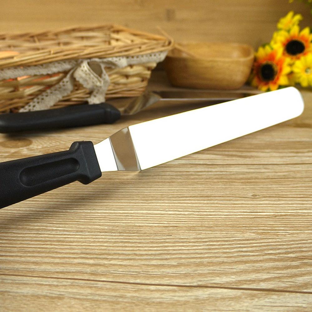 Paleta de espátula angular con manivela, cuchillo, pasteles, azúcar glaseado, decoración de pasteles, acero inoxidable, herramientas de cocina, A40