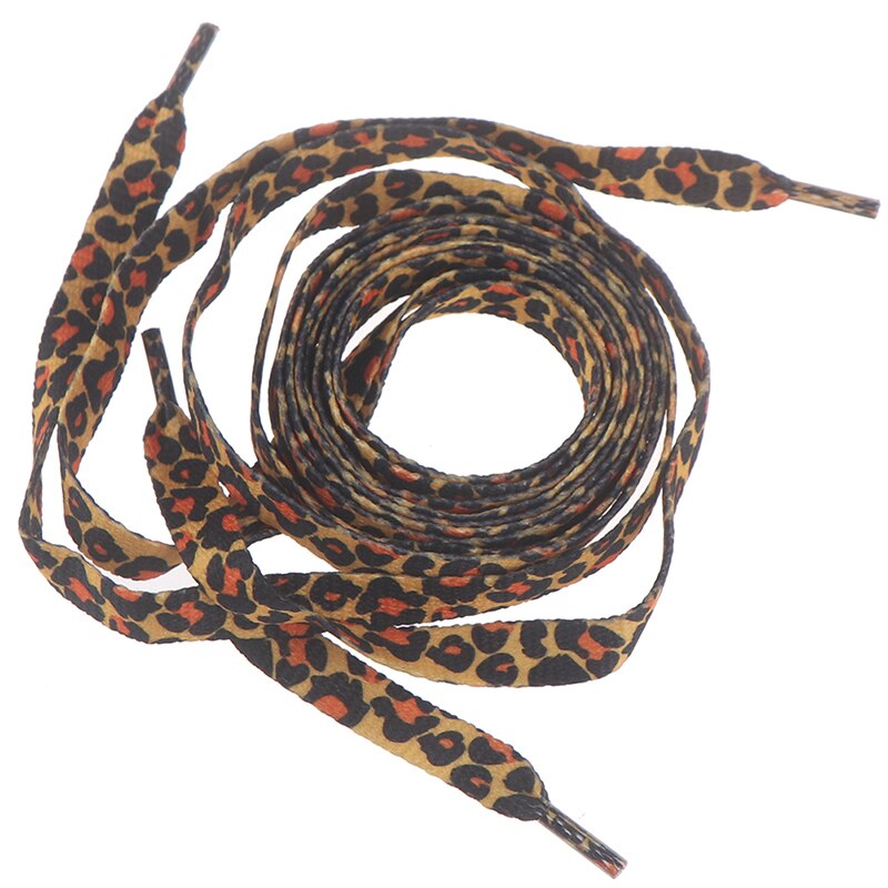 1 paire Léopard Imprimé Lacets Plat Lacets Élastiques Applicable À Toutes Sortes De Décontracté Chaussures De Sport Bottes