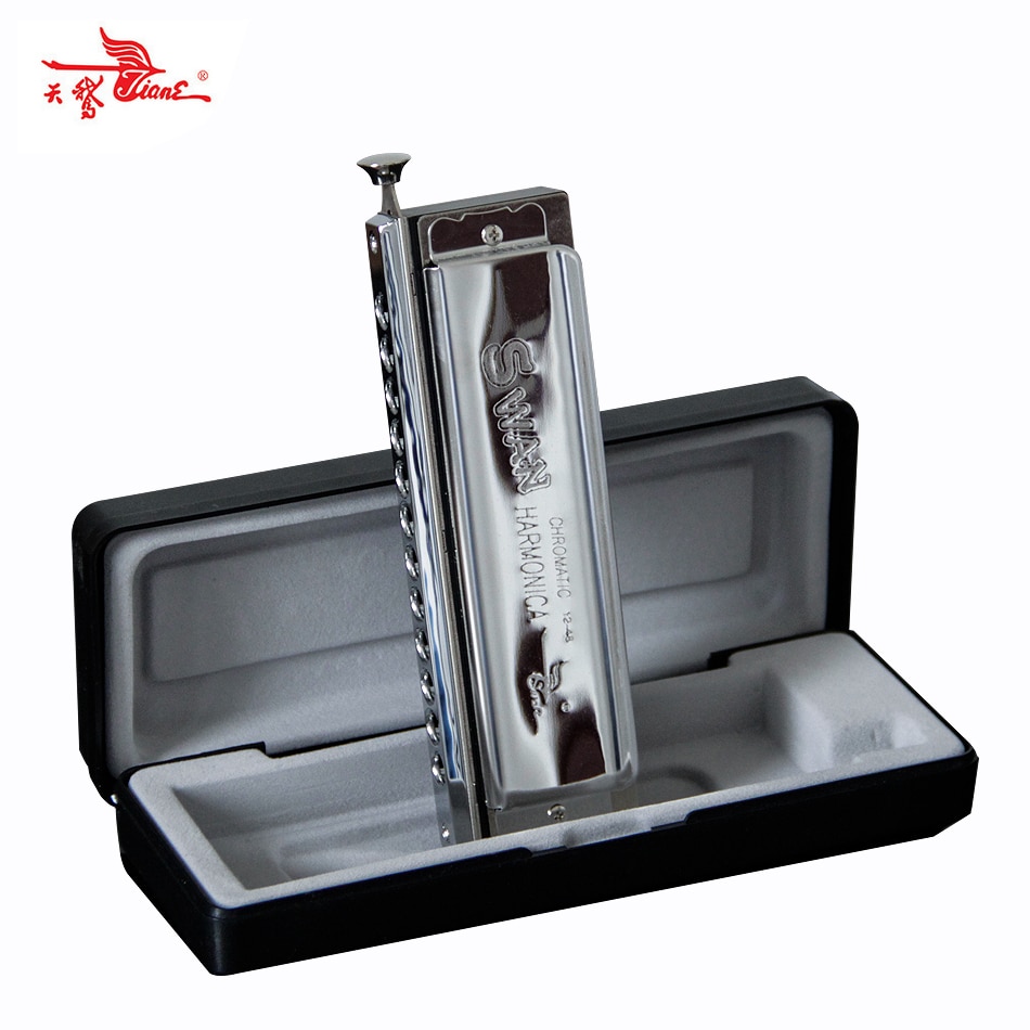 Swan Chromatic Harmonica Mouth Organ 12 Holes with 48 Tone Key of C Reed Swan