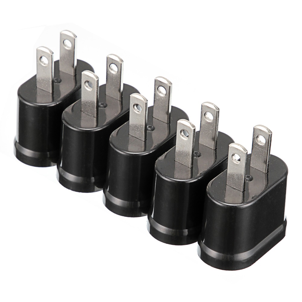 1 PCS EU to US Travel Charger Wall AC Power Plug Adapter 250V AC 10A Converter Plug Adaptor Europe to USA White/Black