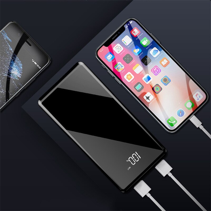 Chargeur de batterie externe portatif de grande capacité de la banque 80000mAh de puissance 4USB affichage numérique batterie d'alimentation pour l'iphone de Samsung Xiaomi: Black
