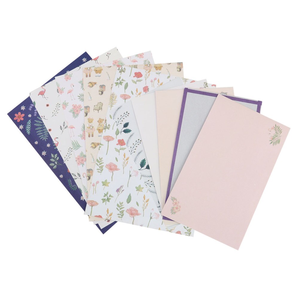45pcs Flower Letter Paper Printed Envelope Beautiful Letter Papers for Home (each Style Contains 6 Sheets of Writing Pape