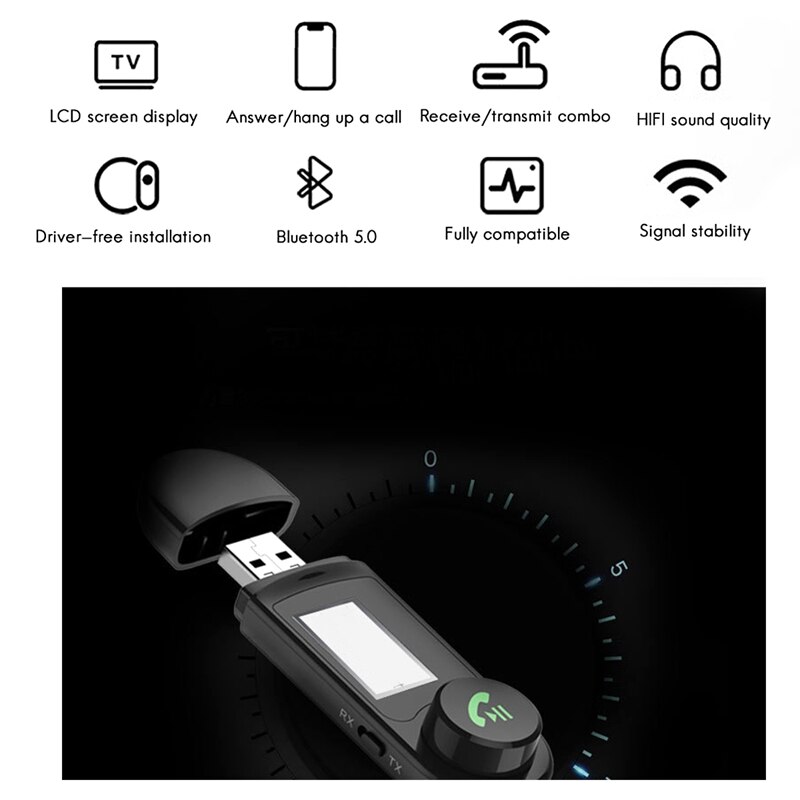 Lcd Met Screen Usb Bluetooth Audio Receiver Zender Tv Computer Audio Zender