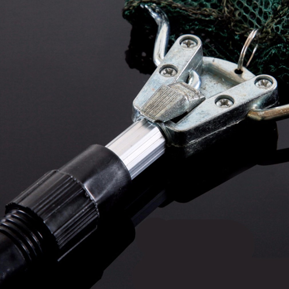 Redes de pesca plegables triangulares retráctiles, aleación de aluminio portátil, 1,5/1,7/2,1 m, Red de inmersión manual para pesca con mosca, herramienta de aparejos de pesca