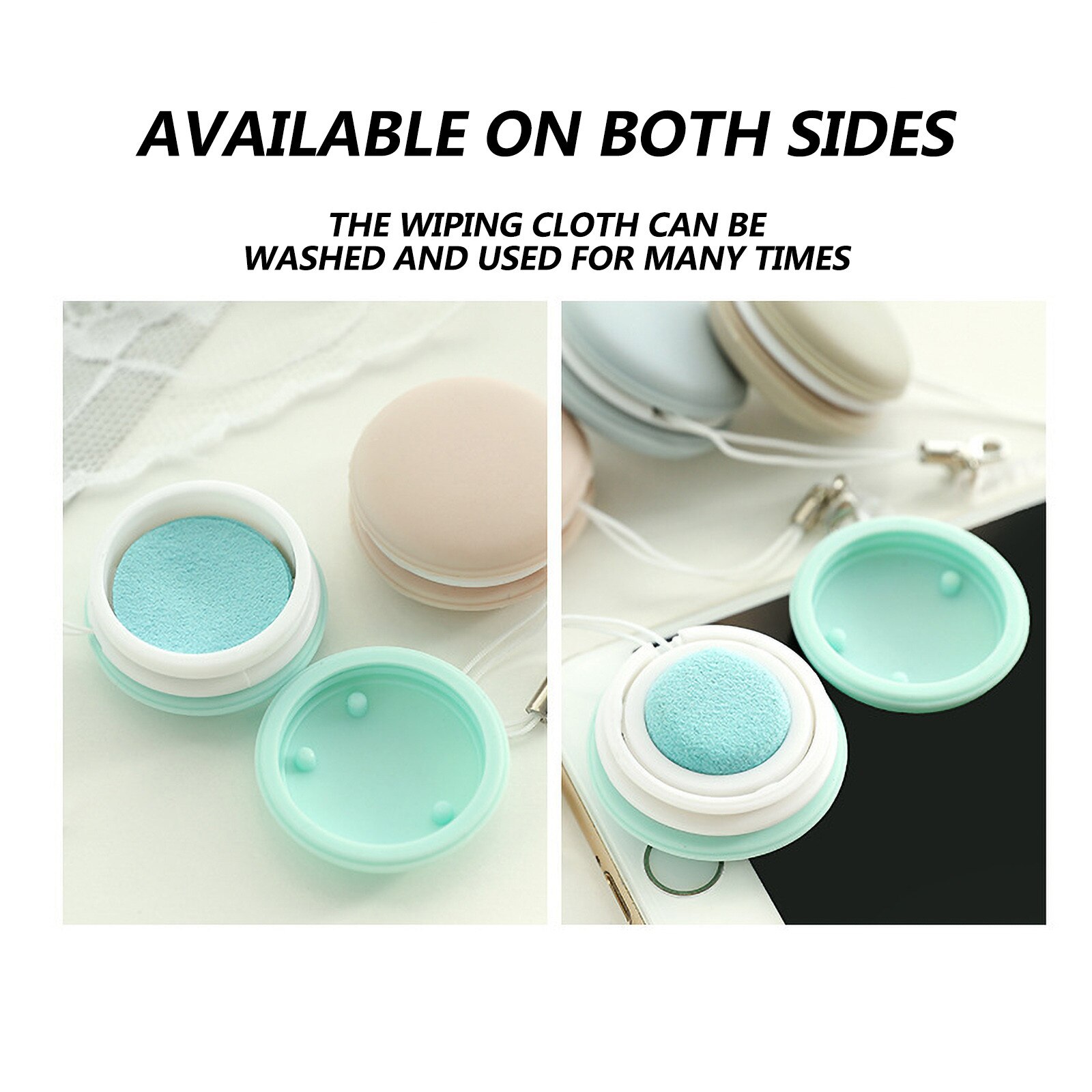 Paño de limpieza romántico con forma de Macaron, Color caramelo, para limpiar pantallas de teléfono móvil, gafas SLR, Herramientas de limpieza multifunción