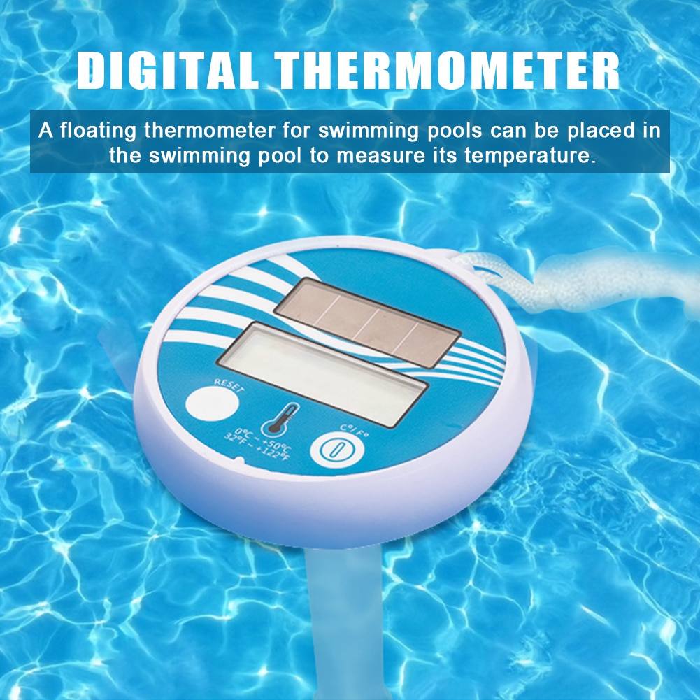 Lcd-skærm vandtæt digitalt termometer trådløs swimmingpool temperaturmåling lille flydende akvarium badevand spa
