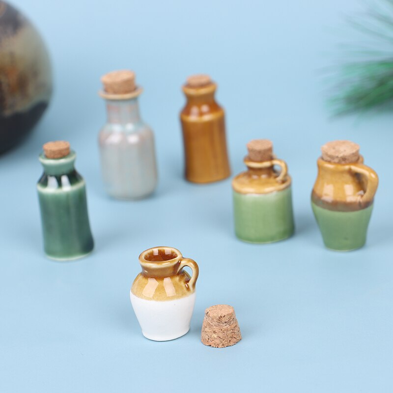 1:12 Dollhouse Miniatuur Keramiek Jar Kruiden Jar Keuken Speelgoed Home Decor