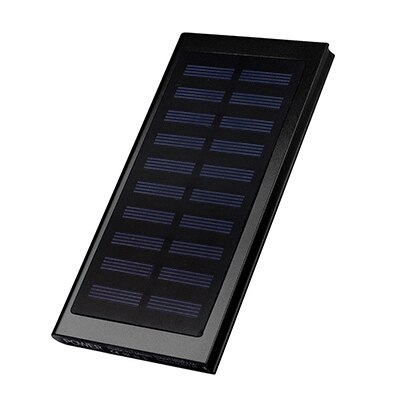 20000mAh Solar Power Bank External Battery quick charge Dual USB Powerbank Portable Mobile phone Charger for iPhone 8 X Xiaomi: Black