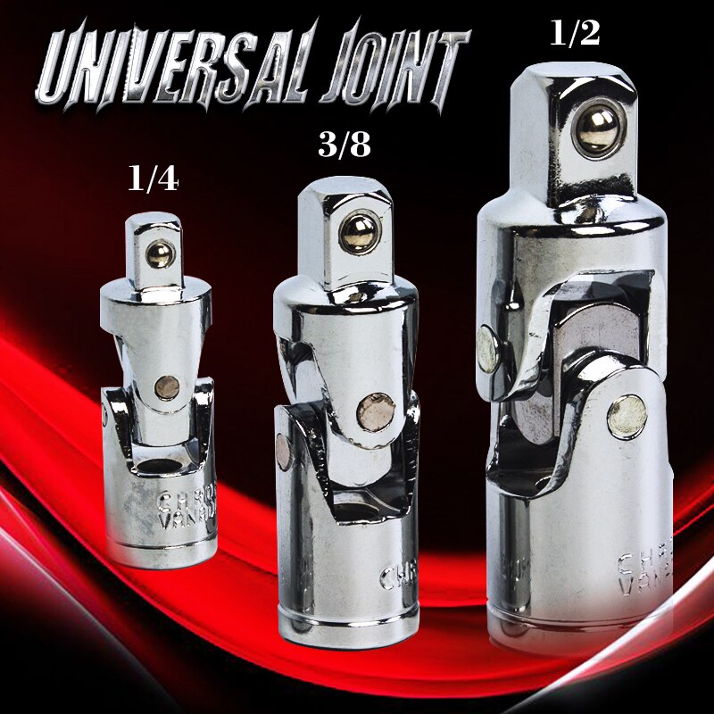 1/4 "3/8" 1/2 "Kruiskoppeling Set Ratchet Hoek Extension Bar Socket Adapter Handmatige En Pneumatische Buigbare Adapter socket Gereedschap