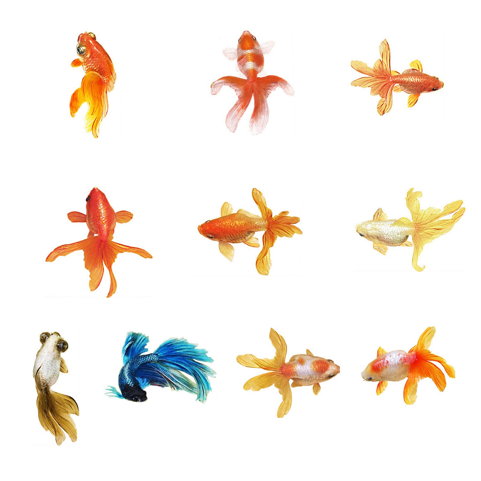 Diy Handmade 3d Crystal Epoxy Resin Painting Material Hand-painted Stickers Big Goldfish Stickers 001-010 Mixed 10pc: Default Title