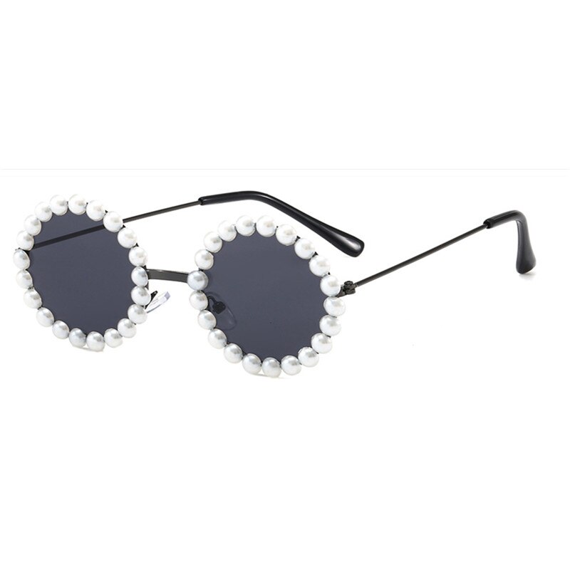 Kottdo mærke børn solbriller metal runde perle piger boby childrend solbriller gafas de sol  uv400