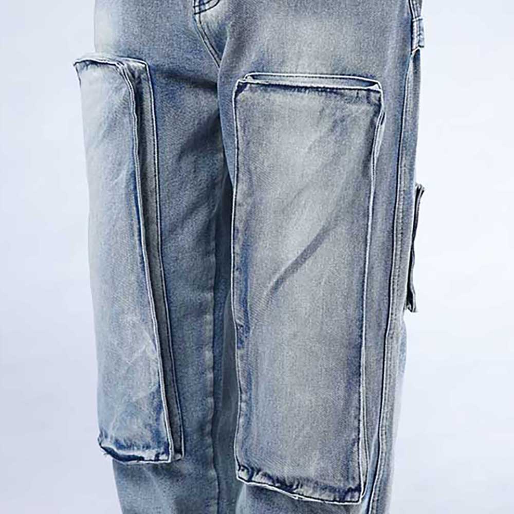 Løse baggy harem jeans mænd cargo bukser lige plus størrelse bukser cowboy hiphop jeans bukser streetwear herretøj