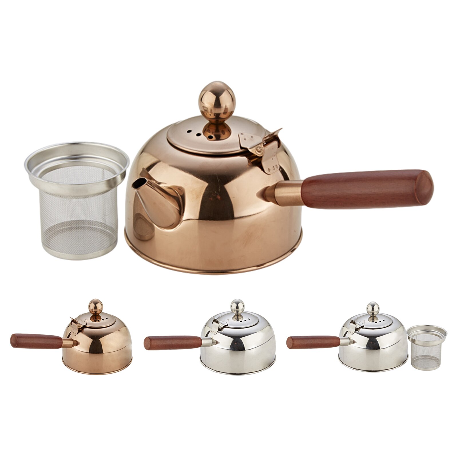 304 Stainless Steel Wooden Handle Tea Pot Boiling Water The Induction Cooker Is Suitable For Water Coffee Tea Brewing