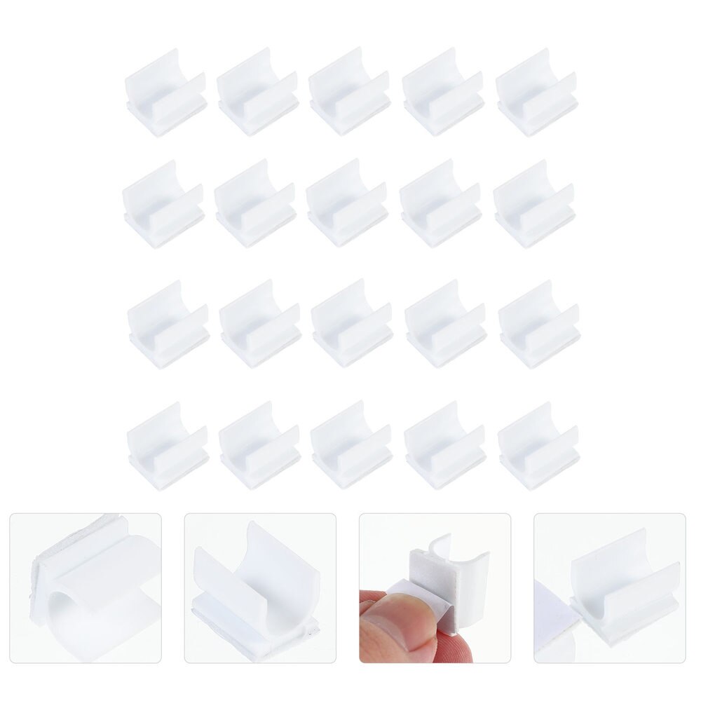 100Pcs Whiteboard Pen Clips Lijm Pen Houders Pen Klemmen (Wit)