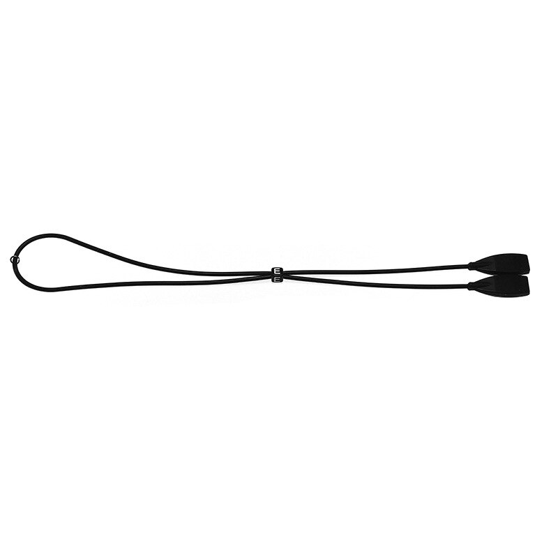 Correas elásticas de lentes de silicona antideslizantes para gafas deportivas cuerdas de cuerda con ganchos para los oídos gafas de sol soporte de cordón de banda de cadena: Black